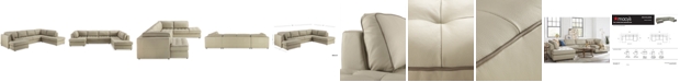 Furniture Nicholden 3-Pc. Leather Sectional, Created for Macy's